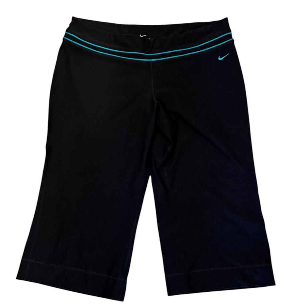 Nike Dri Fit Black Stretch Knee High Capri Workout Pants Size XL